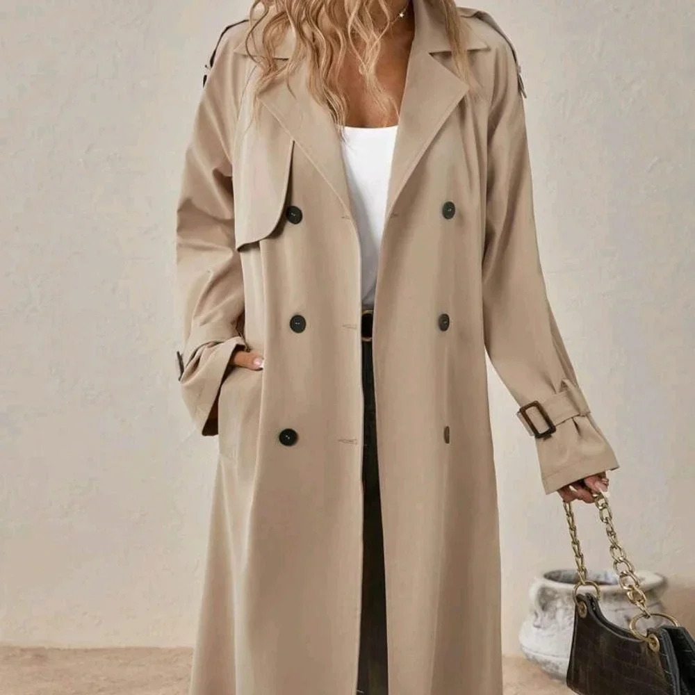 Double Breasted Belted Trench Coat - Picture 3 of 6